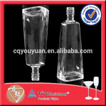 Flint Glass Square Glass Bottle Vodka Personalized Glass Bottles 750 ML