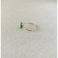 Emerald Ring Simple Sterling Silver Rectangular Rings