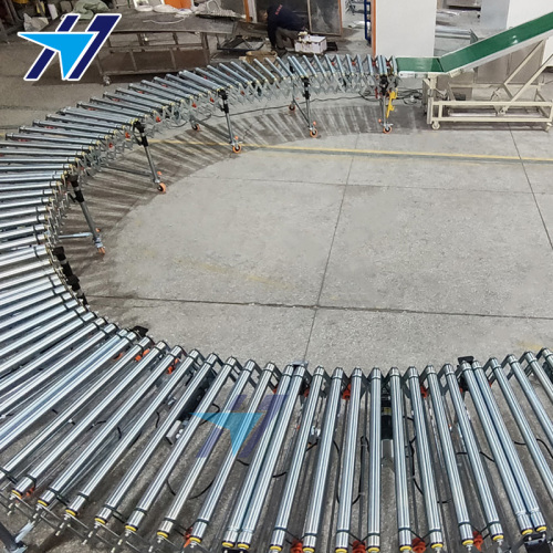 Power telescopic drum conveying line