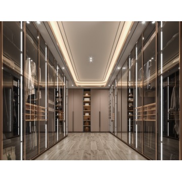 Guarda -roupa moderno com painéis de vidro fosco elegantes