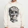 Mens fashion tengkorak cetak kanguru saku pullover hoodies