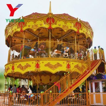 Classical Luxury Double Decker Carousel for Sale at Theme Park Fairground Rides
