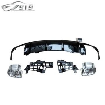 Gloss Black Rear Lip Diffuser Fit for CLA Class W117 2015-2018 CLA45 with Exhaust Tips