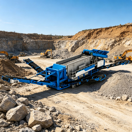 Трехосный горизонтальный грохот на гусеничном ходу