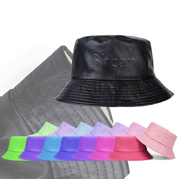 Custom Vegan PU Leather Fisherman Hats for Men - Wholesale Bucket Hats