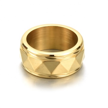 Yiwu Aceon Stainless Steel Men Men Gold Band Triangle Ring