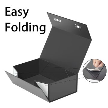 Scatole regalo di chiusura magnetica: Black 9.5x6x3 pollici di rettangolo pieghevole proposta di matrimoni scatole