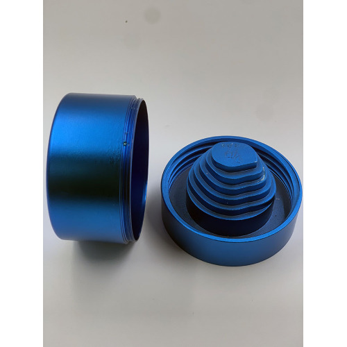 Cinzeiro de alumínio recartilhado azul de precisão para usinagem