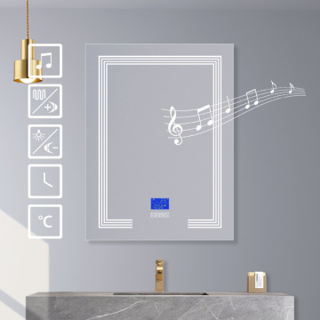 Smart Bathroom Mirror: Defogger, Time, Temperature Display, Music Player, Bluetooth Speaker