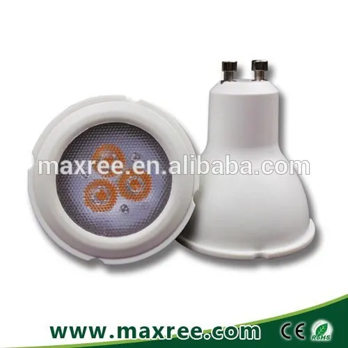 Aluminium-plastic gu10 3x1w CE ROHS approved high power led lamp 3w, GU10 high power led spotlight