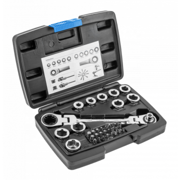 8-19mm Repair Kit: Ratchet Spanner Tool Set with Sockets and Joint