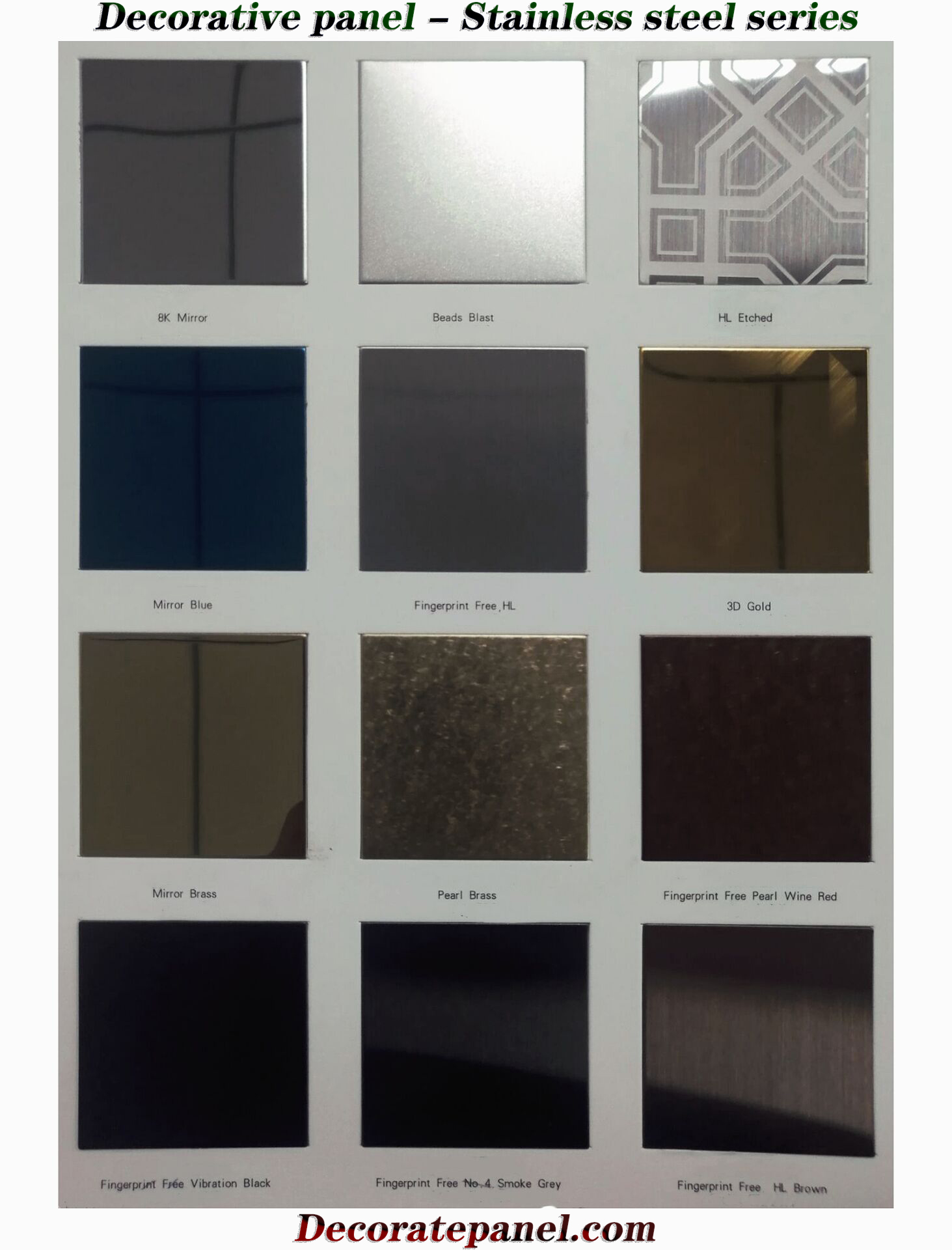Decorative panel - Stainless steel series p1.