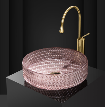 Modern Glass Bathroom Sink - Italy Crystal Clear Glass Art Basin