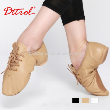 Dttrol genuine leather lace up split sole jazz dance shoe D004715