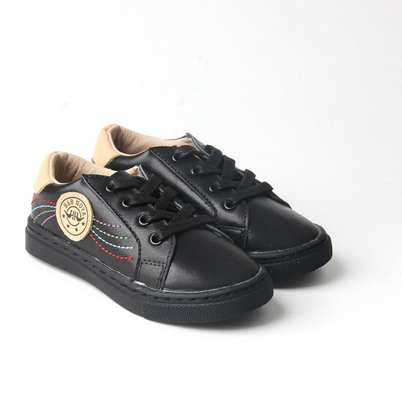 Real Leather Customized Logo Children Sneakers