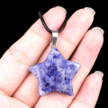 Sodalite 30mm Star Pendant Pendant Necklace 45cm Black Cord