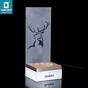 Acrylholz -Holz -Metall -Kombination LED Light Basis -Anzeigestange für Flaschenverglücker