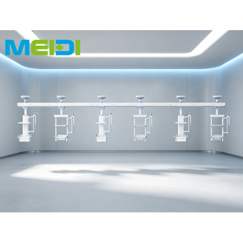 ICU Beam‑Type Combined Ceiling Pendant Bridge For 5 Beds, Integrated Gas Power Network Terminal, Anti‑Drift Brake Medical Tower