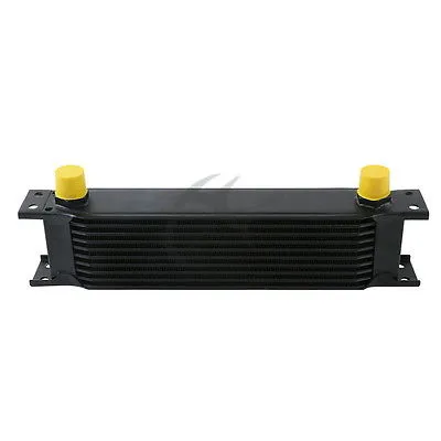 BLACK UNIVERSAL 10 ROW AN-10AN ENGINE TRANSMISSION RACING OIL COOLER