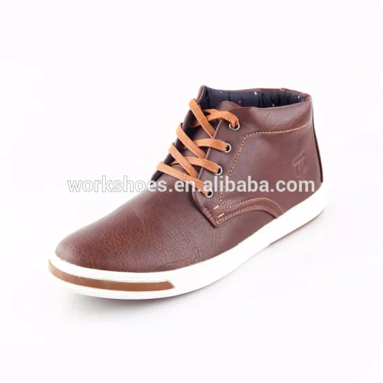 Brown leather Flat Comfortable Custom Made Men Casual Sneaker Shoes