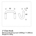 Gancho 5000KG da garra de 2 polegadas com tratamento de superfície chapeado Znic