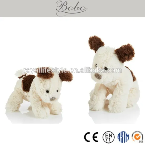 stuffed beige plush puppy dog toys-9.84"