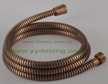 Red bronzed shower hose/ACS approved & according to TUV