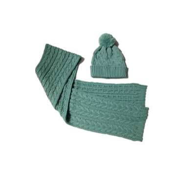 knit women winter hat and scarf set
