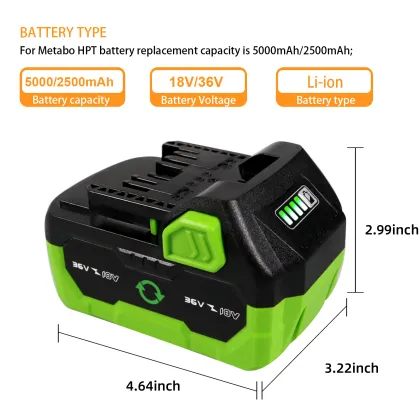 Compatible 36V/18V 5.0Ah Battery for Metabo HPT Power Tools