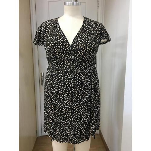 Plus Size Wrap Dress Black and White Plus Size Wrap Dress Supplier