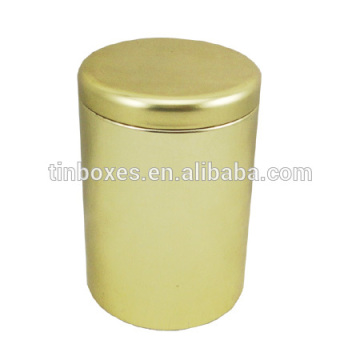 Empty plain golden round metal packing tobacco tin can custom