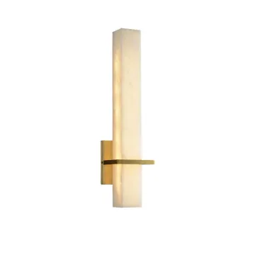 Modern Copper Marble Wall Lamp Alabaster Sconce LED Fixture for Luxury Home Decor