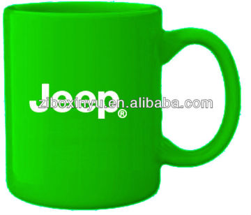 12 oz green ceramic coffee mug for promotion