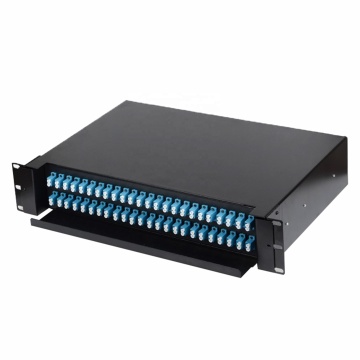 19'' 2U 96 Core Drawer Type Rack-Mounted Fiber Optic Patch Panel with LC Adapters and Pigtails