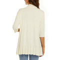 Women's Sleeve Draped Ruffles Front Cardigan