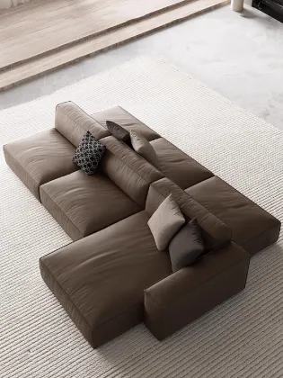 Genuine Leather Backrest Sofa - Apartment Sofa