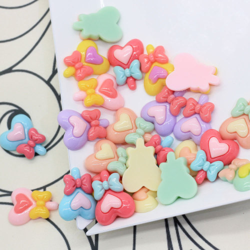 Ausgefallene Magic Candy Stick Herz gemalt geformte Harz Cabochon für handgefertigte Kunsthandwerk Dekor Perlen Charms Schleim