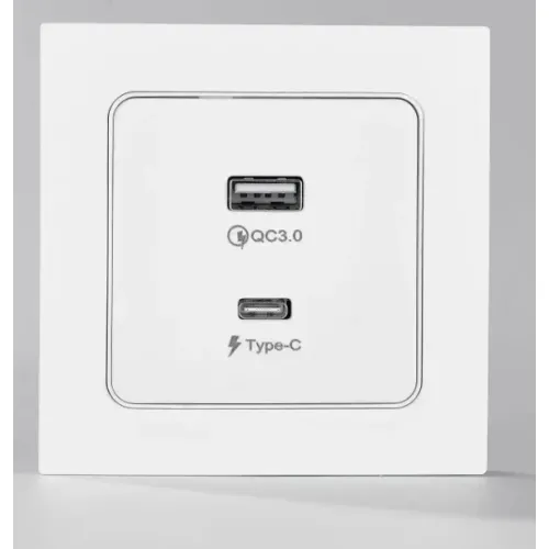 Белая розетка Elendax USB и типа C