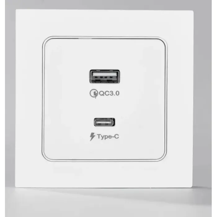 Белая розетка Elendax USB и типа C
