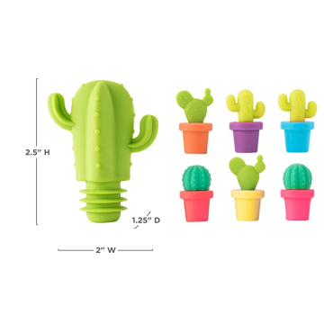 Bouchon de bouteille de bouteille en silicone en forme de cactus personnalisée incassable