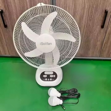 ISolfan Solar Powered Table Fan with Built-in Light and Battery