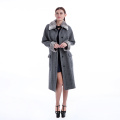 Fashionable cashmere coat with fur collar