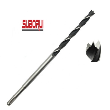 Extra Long Carbon Steel Rolled SDS Shank Brad Point Drill Bit for Woodworking