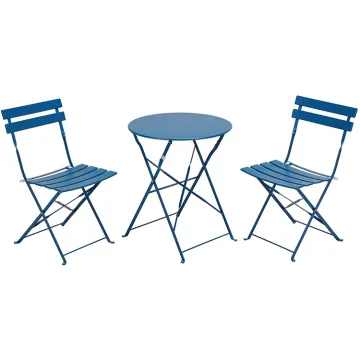 3 Piece Patio Bistro Set: Portable Round Table and Chairs for Outdoor Furniture