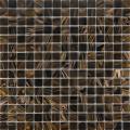 Gold line dark brown modern mosaic tiles