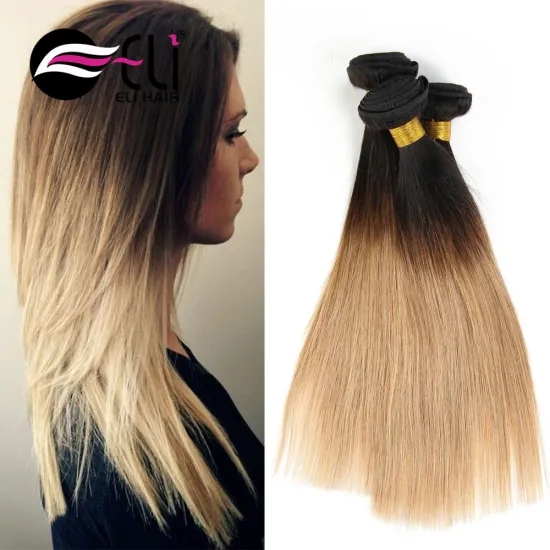 27# blond Wholesale Price Ombre Color 1b27 Peruvian Straight Hair In China