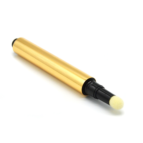 2ML 3ML 알루미늄 금 빈 트위스트 클릭 버튼 스폰지 팁이있는 화장품 펜