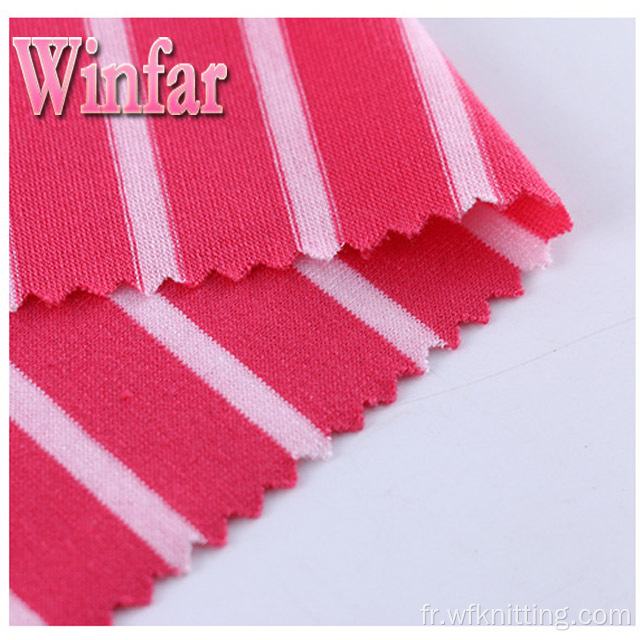 Tissu de polyester de Spandex de teinture de fil de jersey simple de textile