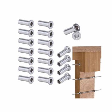 Keluli tahan karat 316 lengan pelindung dan grommets untuk 1/8 \ "kit pagar kabel dek dengan jawatan kayu - aksesori balustrade DIY
