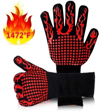 Gujia Grillhandschuhe Customized 1472F Barbecue Oven Slip Silicone Heat Resistant BBQ Gloves